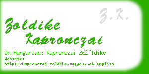 zoldike kapronczai business card